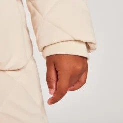 Doudoune manches longues en twill et sherpa + gilet pour fille
