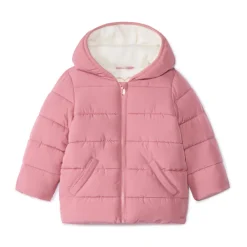 Doudoune matelassé en toile et micro polaire pour bébé fille