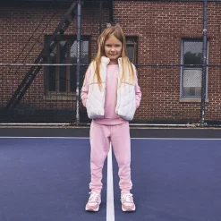Doudoune sans manches bi-matière sherpa/padding pour fille