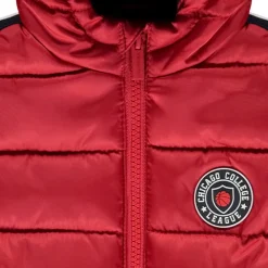 Doudoune sans manches à capuche badge gomme pour garçon