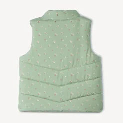 Doudoune sans manches en toile imprimée fleuri pour bébé fille