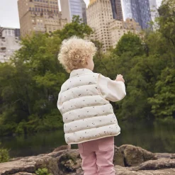 Doudoune sans manches imprimée et doublée velours pour bébé fille