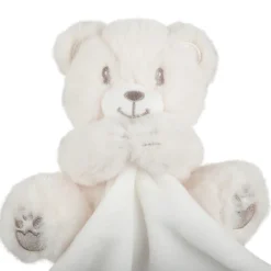 Doudou ourson à détails brodés argentés