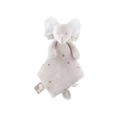 Doudou plat en gaze de coton Bali l'éléphant