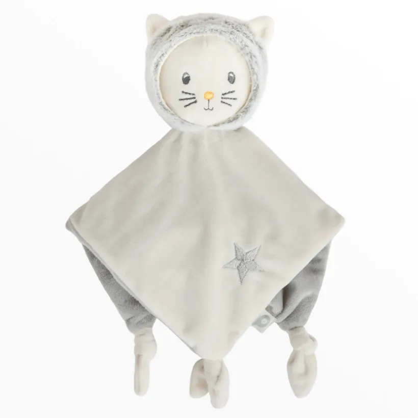 Doudou plat en velours chat