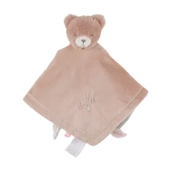 Doudou plat Jour & Nuit Lily l'ours rose/kaki