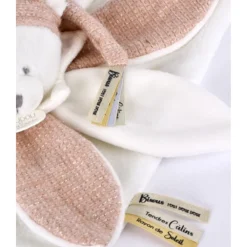 Doudou plat pétales ours 25cm collector 25 ans Rose