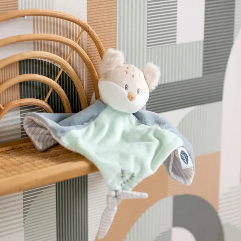 Doudou plat Renard Flo - Menthe Verte