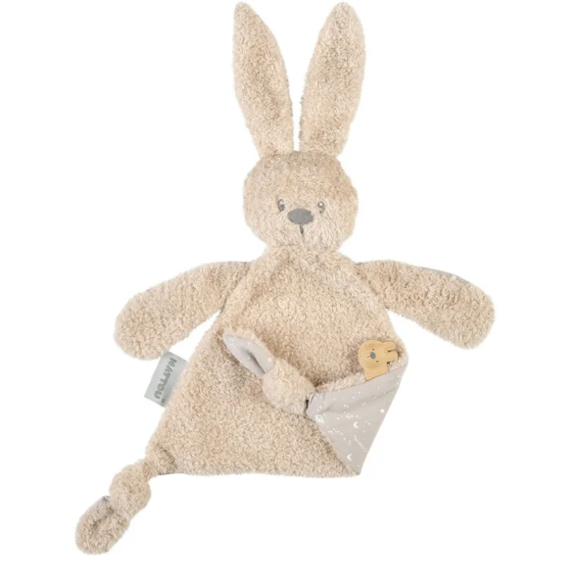 Doudou triangle Teddy lapin Lapidou beige avec motif phosphorescent