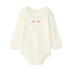 Ensemble barboteuse + collants en tricot pour bébé fille