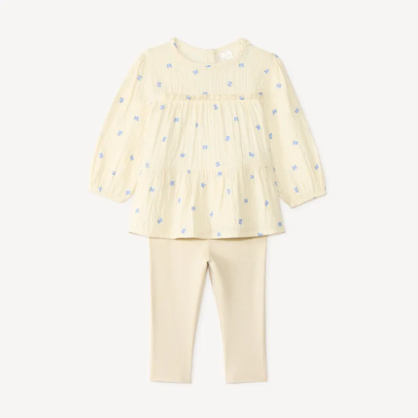 Ensemble bébé fille tunique imprimé fleurs et legging