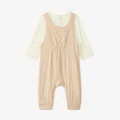 Ensemble bébé garçon salopette + t-shirt manches longues motif ourson