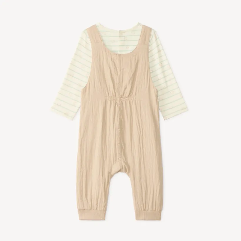 Ensemble bébé garçon salopette + t-shirt manches longues motif ourson