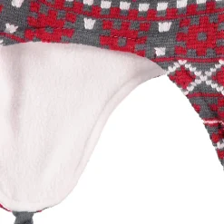 Ensemble bonnet péruvien doublé polaire et gants motifs jacquard