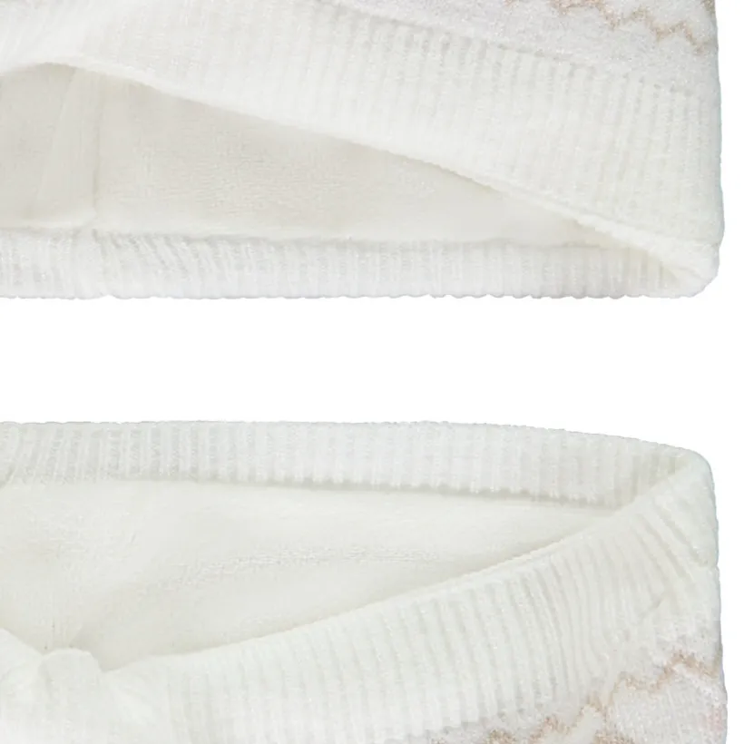 Ensemble bonnet + snood en tricot jacquard pour bébé fille