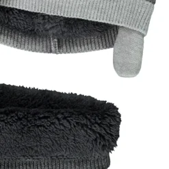 Ensemble bonnet + tour de cou motif jacquard pour bébé garçon