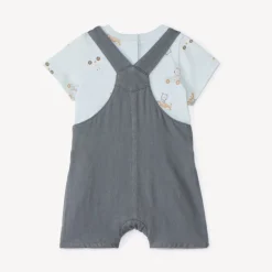 Ensemble court 2 pièces avec salopette pour bébé garçon