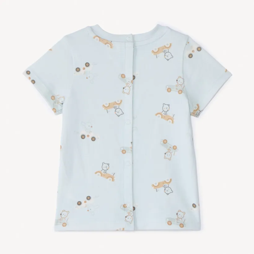 Ensemble court 2 pièces avec salopette pour bébé garçon