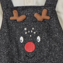 Ensemble court 2 pièces avec salopette de Noël pour bébé garçon