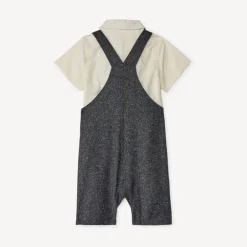 Ensemble court 2 pièces avec salopette de Noël pour bébé garçon
