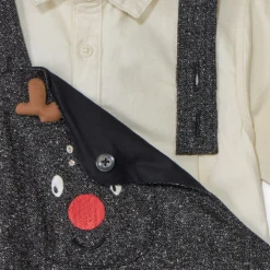 Ensemble court 2 pièces avec salopette de Noël pour bébé garçon