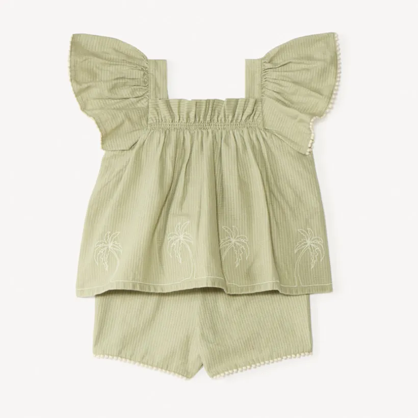 Ensemble court 2 pièces blouse + short pour bébé fille