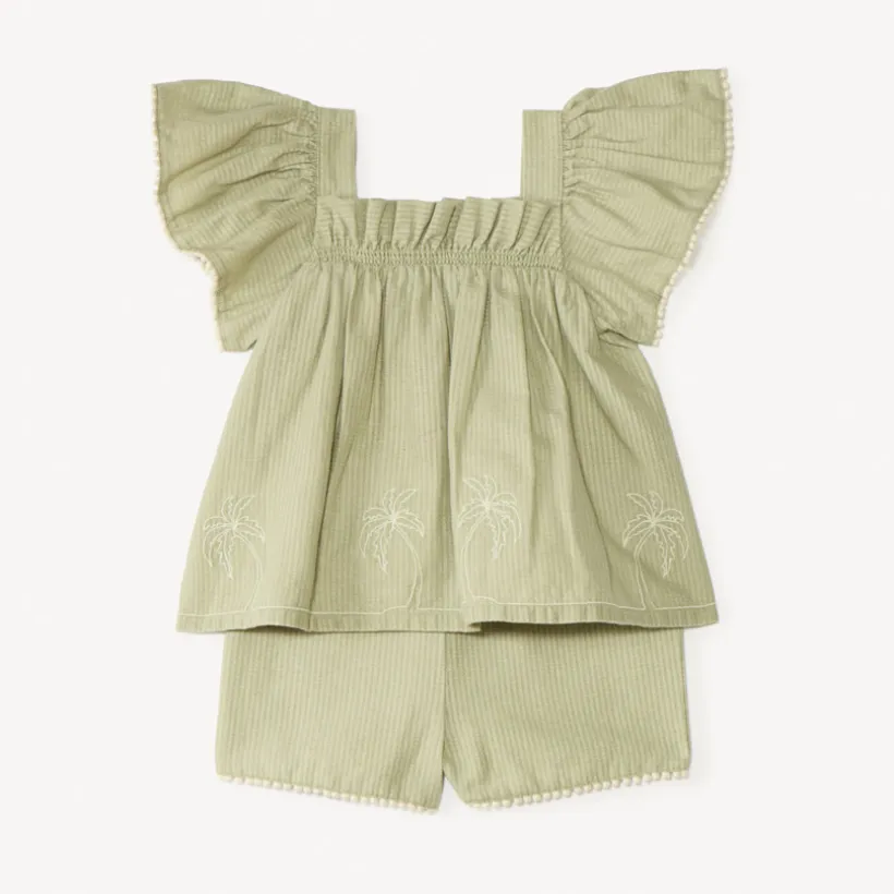 Ensemble court 2 pièces blouse + short pour bébé fille