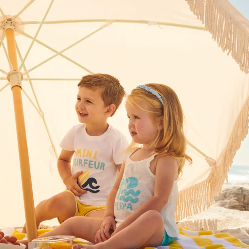 Ensemble court 2 pièces débardeur à volant + short pour bébé fille