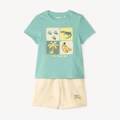 Ensemble court 2 pièces t-shirt + bermuda à motifs jungle pour bébé garçon