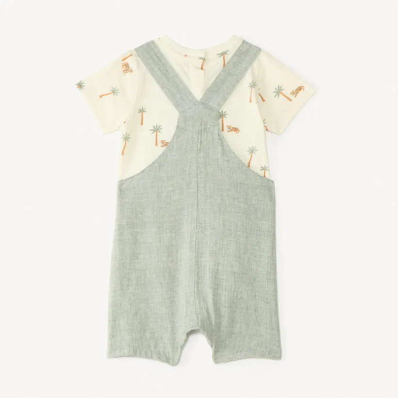 Ensemble court 2 pièces t-shirt + salopette pour bébé garçon