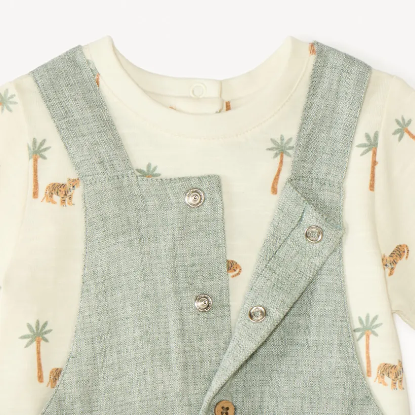 Ensemble court 2 pièces t-shirt + salopette pour bébé garçon