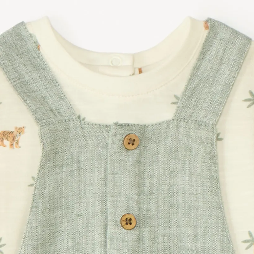Ensemble court 2 pièces t-shirt + salopette pour bébé garçon