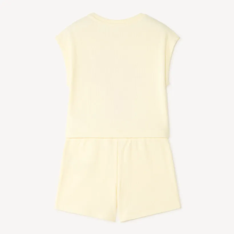 Ensemble débardeur + short broderie timbre pour fille