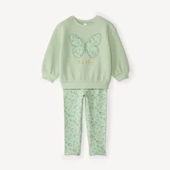 Ensemble de jogging broderie papillon pour bébé fille
