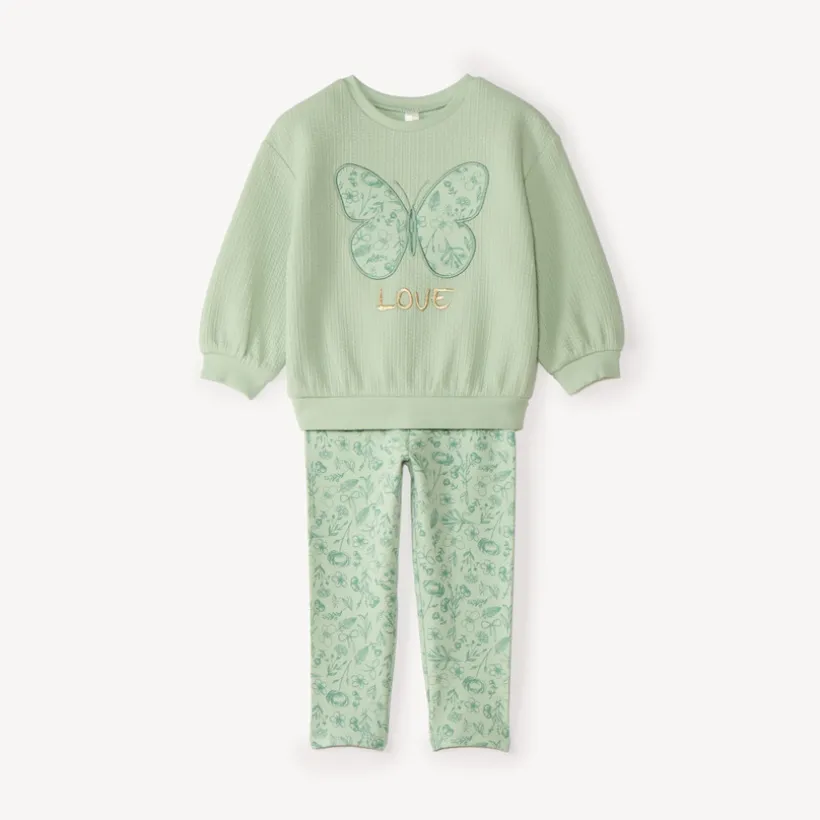Ensemble de jogging broderie papillon pour bébé fille