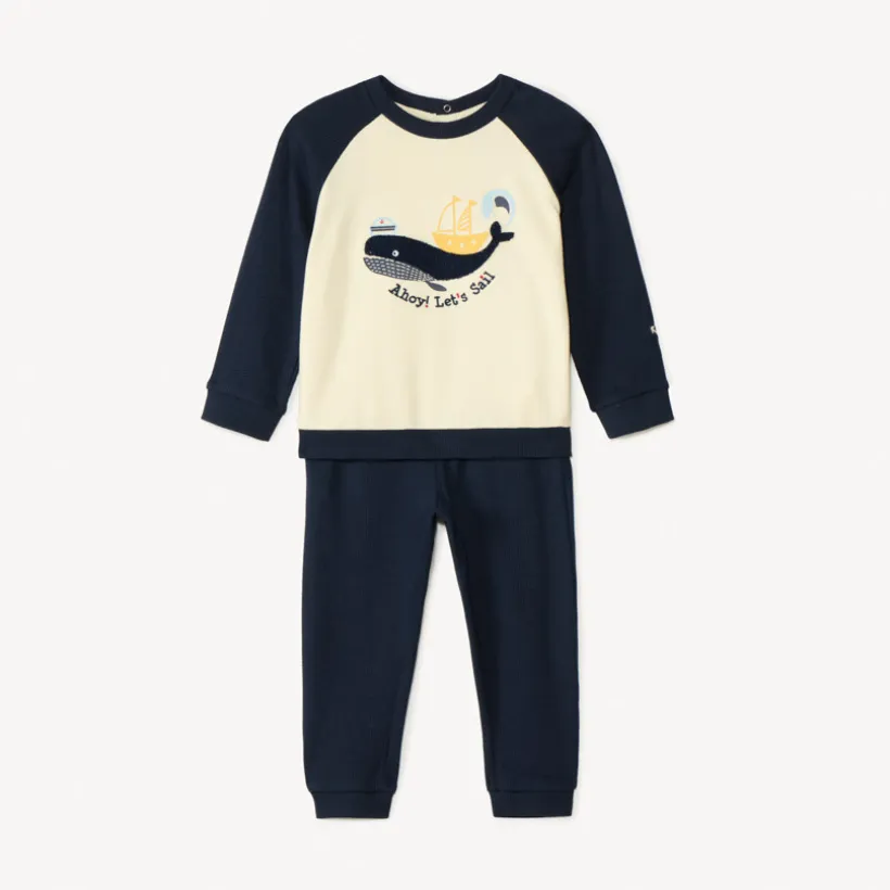 Ensemble de jogging en molleton motif baleine pour bébé garçon