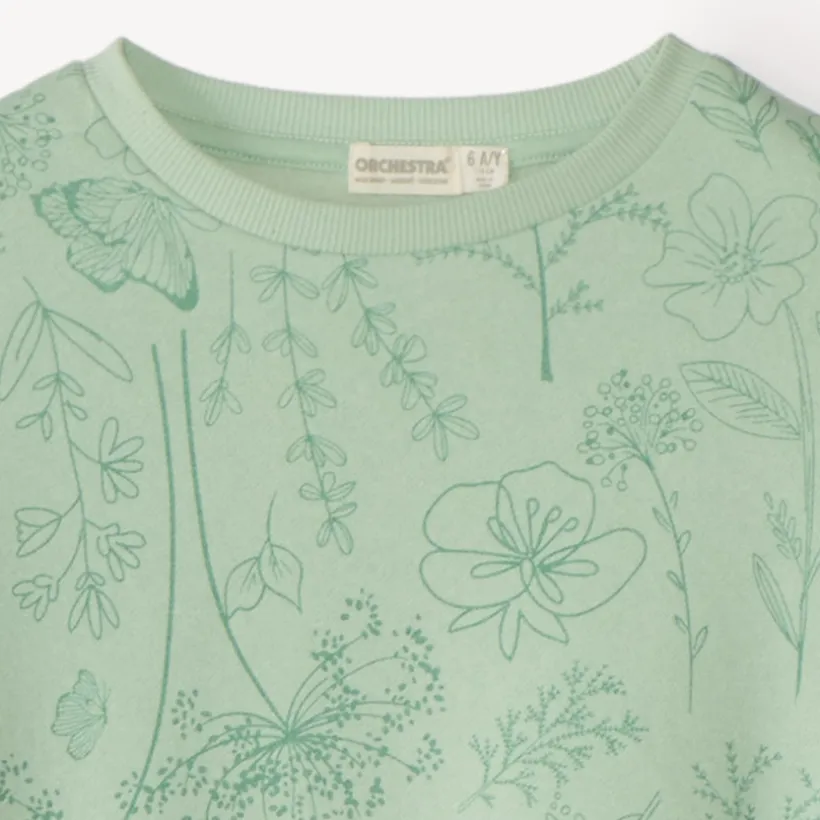 Ensemble de jogging fille en molleton gratté imprimé fleurs