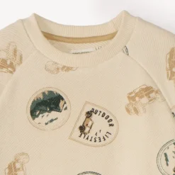 Ensemble de jogging garçon sweat demi oversize motifs tampons