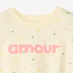 Ensemble de jogging 2 pièces avec cœurs : sweat + legging pour bébé fille
