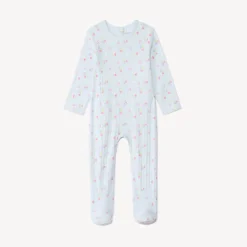Ensemble dors-bien + bavoir à fleurs pour bébé fille avec ouvertures différentes selon l'âge
