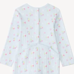 Ensemble dors-bien + bavoir à fleurs pour bébé fille avec ouvertures différentes selon l'âge