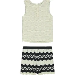 Ensemble en crochet débardeur + short à motifs fantaisie pour bébé fille