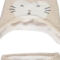 Ensemble en tricot bonnet chat + snood pour bébé fille