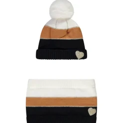 Ensemble en tricot bonnet + snood effet color block pour fille