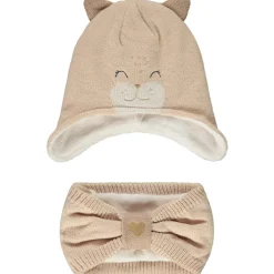 Ensemble en tricot bonnet + snood pour bébé fille