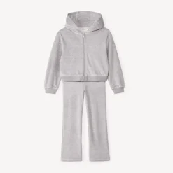 Ensemble gilet à capuche + jogging uni pour fille