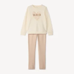 Ensemble jogging en molleton printé pour fille