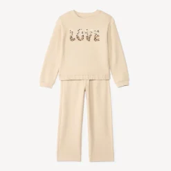 Ensemble jogging en nid d'abeille avec sequins pour fille