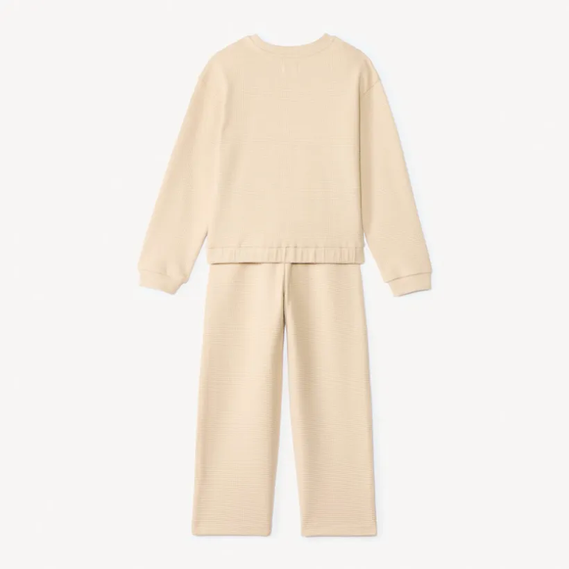 Ensemble jogging en nid d'abeille avec sequins pour fille
