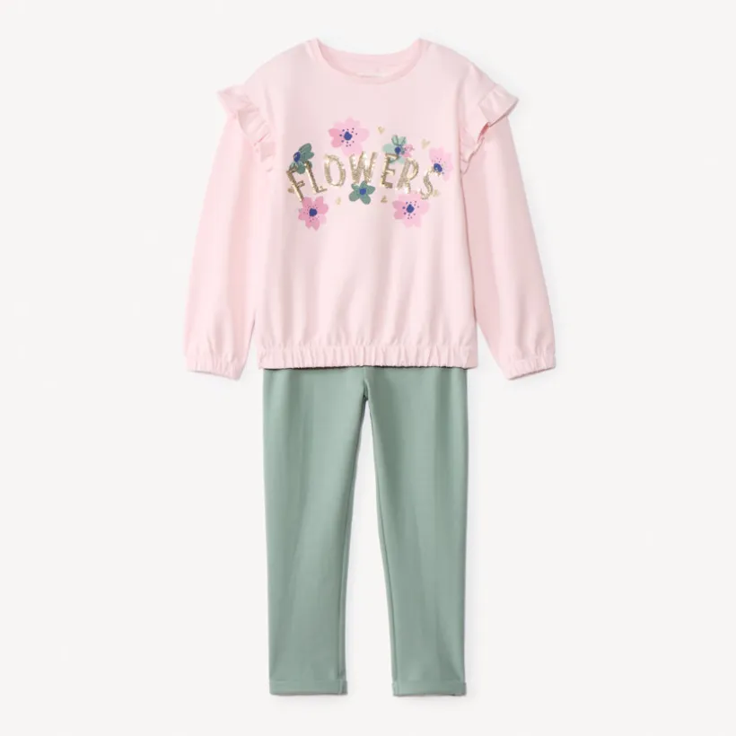 Ensemble jogging en scuba avec sequins pour fille